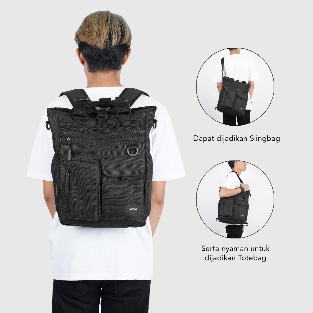 VONA Dax Totepack - Backpack Totebag Slingbag Tas Jinjing Ransel Laptop - Image 4