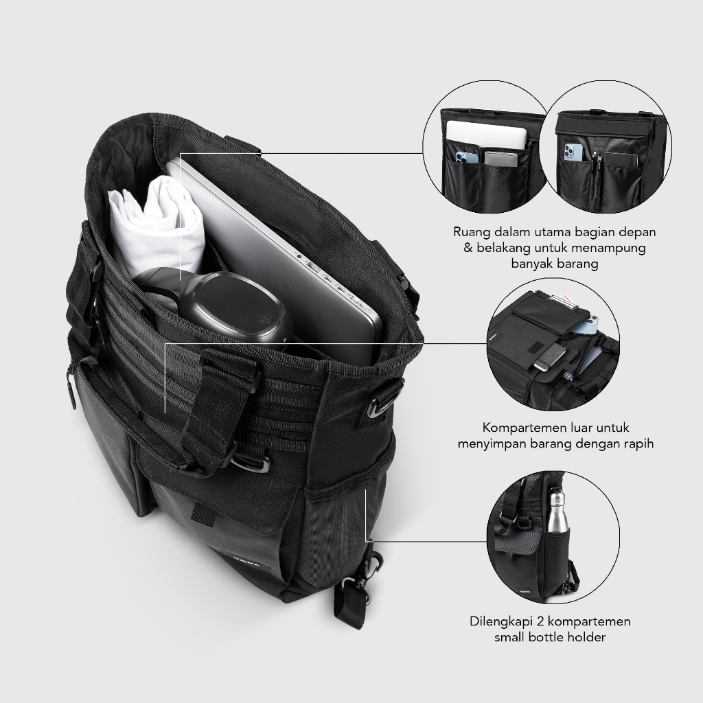 VONA Dax Totepack - Backpack Totebag Slingbag Tas Jinjing Ransel Laptop - Image 5