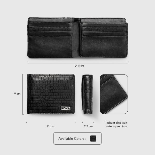 VONA Everest Wallet - Dompet Lipat 3 Motif Croco - Image 5