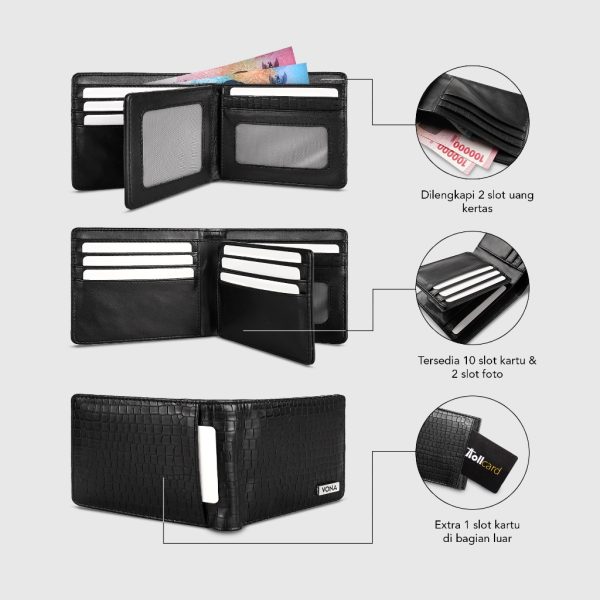 VONA Everest Wallet - Dompet Lipat 3 Motif Croco - Image 6