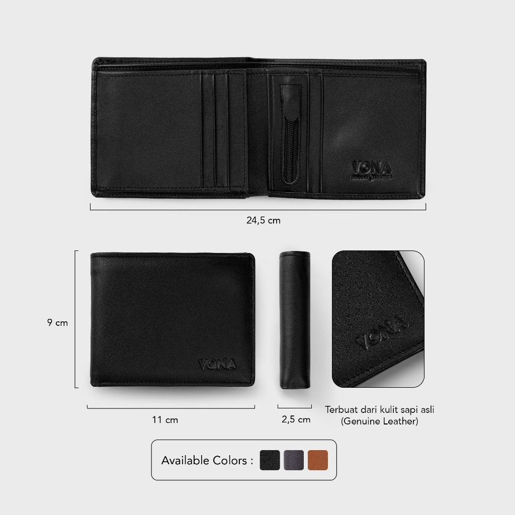 VONA Quarry Wallet - Genuine Leather Dompet Pendek Kulit Sapi Asli - Image 5